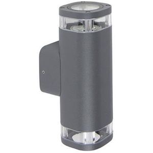 QAZQA Fox - Moderne Wandlamp voor buiten - 2 lichts - D 113 mm - Donkergrijs - Buitenverlichting
