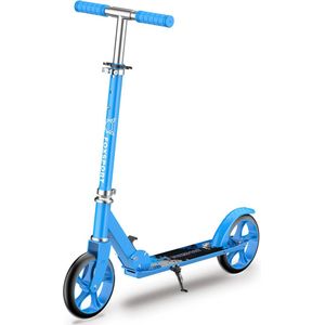 FOXSPORT Step volwassenen - Opvouwbaar - Scooter met grote Wielen - Buitenspeelgoed - autopeds - stepperbike - autoped bike - Cadeau - handrem en voetrem - Blauw