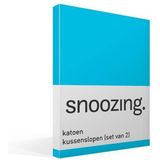 Snoozing - Katoen - Kussenslopen - Set van 2 - 40x60 cm - Turquoise