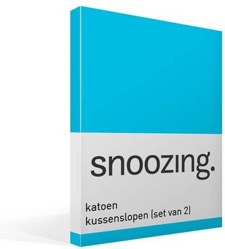 Snoozing - Katoen - Kussenslopen - Set van 2 - 40x60 cm - Turquoise