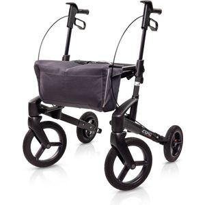 Rollator TOPRO Olympos ATR ‘Black Series – Maat Small – Nachtzwart – Offroad Wielen – Inclusief Rugsteun