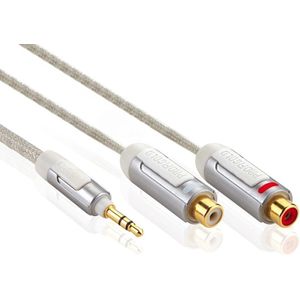 Profigold PROD3400 Hoofdtelefoon Adapter - Tulp(RCA) (v) naar 3.5mm Jack (m) - 0.20m - Wit