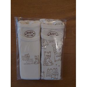 Baby unisex lange mouw romper biologisch katoen - maat: 74/80 - print: ""bear