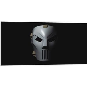 PVC Schuimplaat- Wit Masker op Zwarte Achtergond - 100x50 cm Foto op PVC Schuimplaat