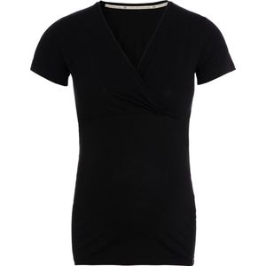 Baby's Only - Zwangerschaps T-shirt Glow zwart - Voedingstop gemaakt uit 96% viscose en 4% elastaan - Shirt met borstvoedingsfunctie - S