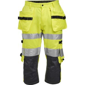 Jobman 2217 Hi-Vis Long Shorts 65221762 - Geel/Navy - C46