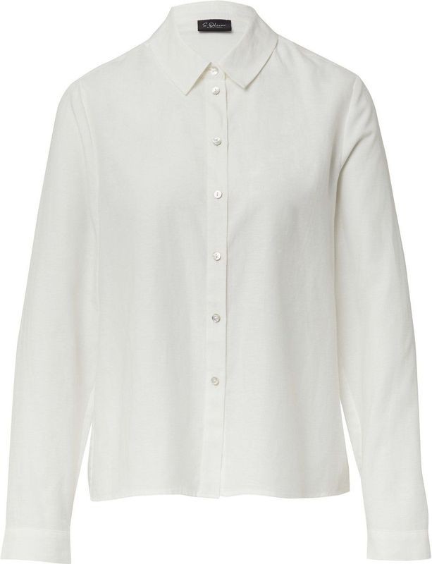 s.Oliver - Blouse - Linnenblend - Lange Mouwen - Moderne Normale Pasvorm