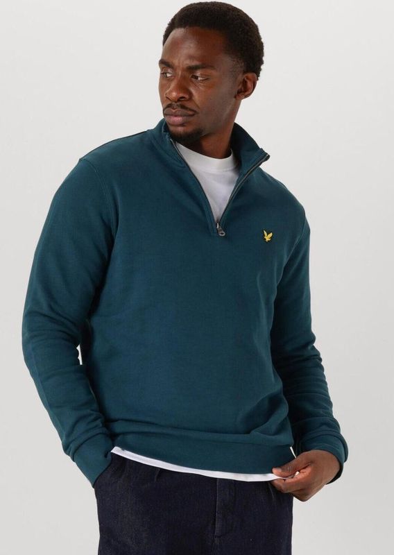 Lyle & Scott Loopback Quarter Zip Sweat Truien & Vesten Heren - Sweater - Hoodie - Vest- Petrol - Maat S