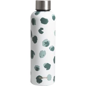 Gusta - Thermosfles - 500ml - RVS - Wit Groen Dots - ø6,8x23,5cm