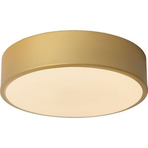 Lucide UNAR - Plafonnière - Ø 20 cm - LED Dimb. - 1x12W 2700K - 3 StepDim - Mat Goud / Messing