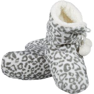 Apollo Home boots soft panterprint ecru/grijs maat 31/33