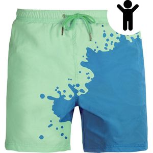 SEA'SONS - Zwembroek Heren - Kleurveranderend - Sneldrogend - Blauw - Maat L (SEASONS - Kleur veranderend)