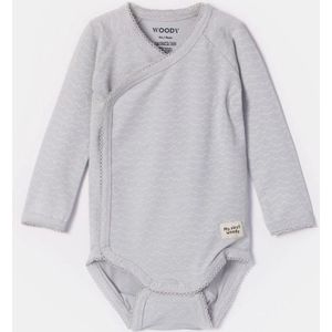 Woody body baby unisex - grijs - wolkjes all-overprint - 252-10-BUB-Z/960 - maat 56