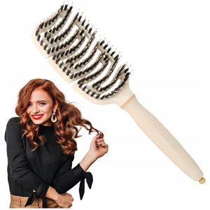 Grote Haarborstel met Varkenshaar & Afneembare Punt - Eco Vriendelijk