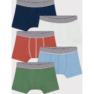 Petit Bateau Set van 5 boxershorts voor jongens in katoen Jongens Onderbroek - Meerkleurig - Maat 140