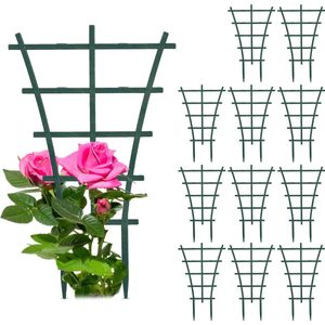 plantensteun set van 12 - kunststof - 25 x 15 cm - groen - klimplanten