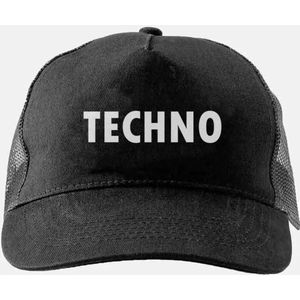 Trucker cap Techno - Pet - Baseball cap - Dames - Heren - Rave - Festival - Polyester - zwart