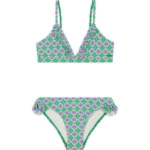 SHIWI Girls BLAKE bikini set porto tile Bikiniset - tropic green tile - Maat 158/164