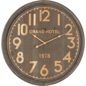 J-Line klok Grand Hotel - hout - naturel - small - Ø 58 cm