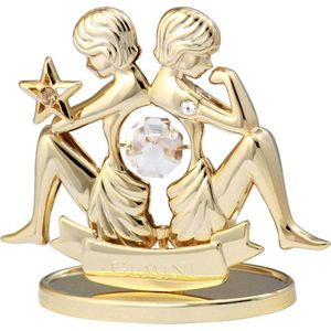 Sterrenbeeld Gemini (Tweeling) 24-karaats verguld en versierd met Swarovski-kristallen