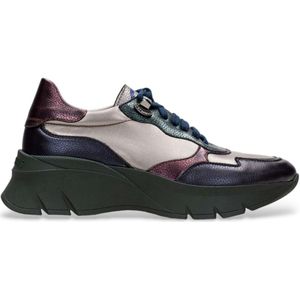 Hispanitas - Sporty Sneakers - Veelkleurig - Leer - Vetersluiting - 5 cm Platformzool