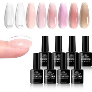 8 Kleuren Builder Gel Set - 8 in 1 Builder Base Sterk Gel - Nagelverlenging en Professionele Nagelreparatie