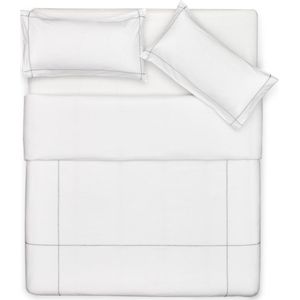 Kave Home - Set Elvia dekbedovertrek en kussenslopen 100% katoen perkaal 180 thread count wit 180 x 20