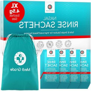 Neusspoeling voor Thuis - 130 x Zoutoplossing - Handig Opbergtasje - Neus Spoelen met Zout