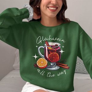 Dames Foute Kerst Trui Groen Glühwein All The Way XS