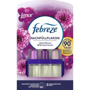 Febreze 3Volution Navulling - Met de geur van Lenor - Amethist & Bloemen Boeket - 20 ml - Navulverpakking - 3 afwisselende geuren - Gaat tot 90 Dagen mee