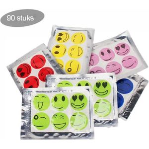 Muggenwerende patches - 90 stuks muggenwerende stickers - anti muggenstickers - diverse kleuren antimuggen stickers - cartoon-anti-muggenpleisters voor buiten, wandelen, kamperen en activiteiten - antimuggen sticker - antimuggen pleisters