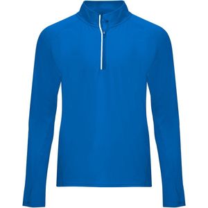 Kobalt Blauw sportshirt van technisch weefsel met raglanmouwen en halve rits, reflecterende details model Melbourne maat L
