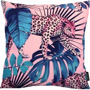 Pink Leopard - Luipaard Kussenhoes | Katoen / Linnen | 45 x 45 cm