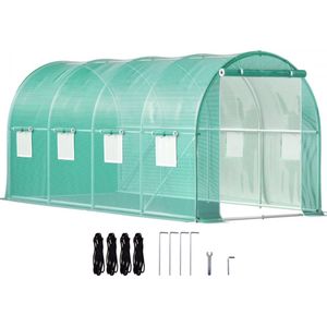 Inlooptunnelkas met Gegalvaniseerd Frame en Waterdichte Hoes 5x2x2m Groen