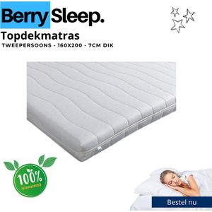Berry Sleep® - Hotel Deluxe Topper - 180x200 Topdekmatras - Koudschuim - Tencel - 7cm dik