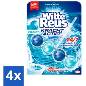 4 x Witte Reus - Kracht Actief Toiletblok - Oceaan - 1 Toiletblok - Toiletblok - Toilet Schoonmaak - Frisse Geur - Reinigingsmiddel Toilet - Anti-kalk