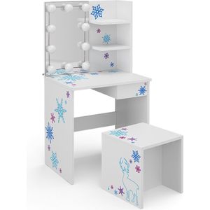 Vicco Schneeflocke Kinder kaptafel – 54.8 cm met LED-verlichting Wit met LED-verlichting