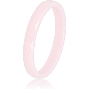 My Bendel - Keramieken ring facet geslepen roze 3mm - Keramische, onbreekbare, mooie roze ring - Verkleurt niet - Met luxe cadeauverpakking