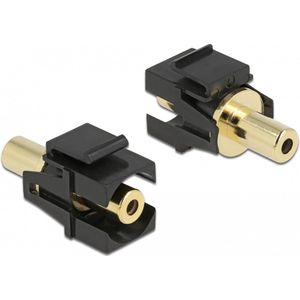 Delock - Keystone Module - Stereo Jack Vrouw - Zwart - 3,5 mm 3 pin