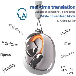 AI Vertaler Oordopjes – Draadloze Bluetooth Oordopjes met Realtime Vertaling, Slaap- & ASMR-oortjes, Open-fit Hoofdtelefoon met App