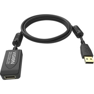Vision TC 5MUSBEXT+/BL- USB-kabel USB 2.0 5 m USB A Zwart