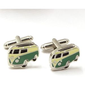 Manchetknopen VW Volkswagen T1 Camper Bus Geel Groen