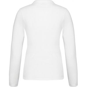 Polo Dames 3XL Kariban Kraag met knopen Lange mouw White 100% Katoen