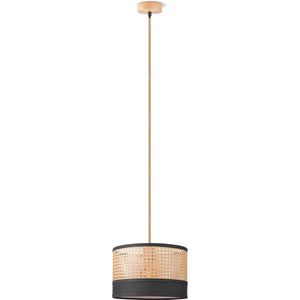 Home Sweet Home - Landelijke Hanglamp Rotan - hanglamp gemaakt van Rotan - Chocolade - 30/30/127cm - Pendellamp geschikt voor woonkamer, slaapkamer en keuken- geschikt voor E27 LED lichtbron