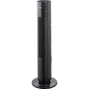 Bestron Torenventilator met aftstandsbediening, Ventilator met 3 snelheidsstanden & 75° graden draaifunctie, incl. Timer, hoogte: 78 cm, 35W, AFT770ZRC, kleur: zwart
