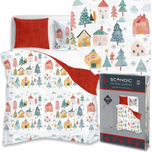 Kerst Dekbedovertrek Katoen 160x200 cm + 2 Kussenslopen 70x80 cm