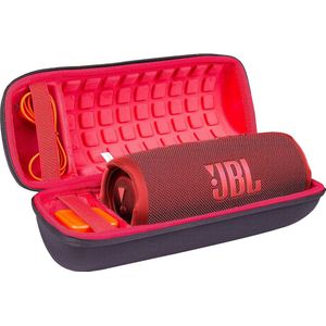 Hard Travel Protection Case Case Cover voor JBL Charge 4 / JBL Charge 5 draagbare Bluetooth luidspreker (Black Case / Binnen Red) Let op: alleen de beschermhoes