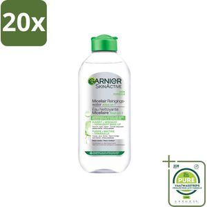 20 x Garnier - SkinActive - Micellair Reinigingswater - Vette Huid - Verzachtend & Reinigend - 400 ml - Grootverpakking - Micellair Reinigingswater - Reiniging Gezicht - Vette Huid - Gemengde Huid - Make-up Remover