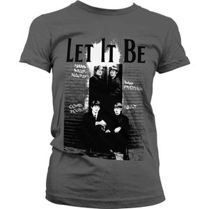 The Beatles Dames Tshirt -2XL- Let It Be Grijs