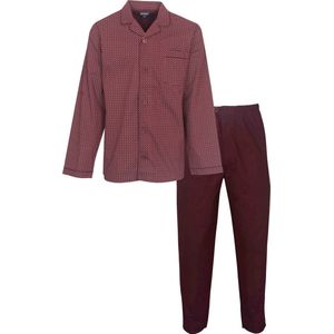 Paul Hopkins Heren Pyjama - Doorknoop - Katoen - Rood - Maat XXL